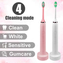 Inductive Charging Sonic Electric Toothbrush Oral Electronic Power Toothbrushes Remove Plaque Teeth Whitening for Kids Adults 3 Replaced Toothbrush Head