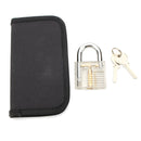 12pcs Blue Handle Unlocking Lock Pick Set Key Extractor Tool with Transparent Practice Padlock