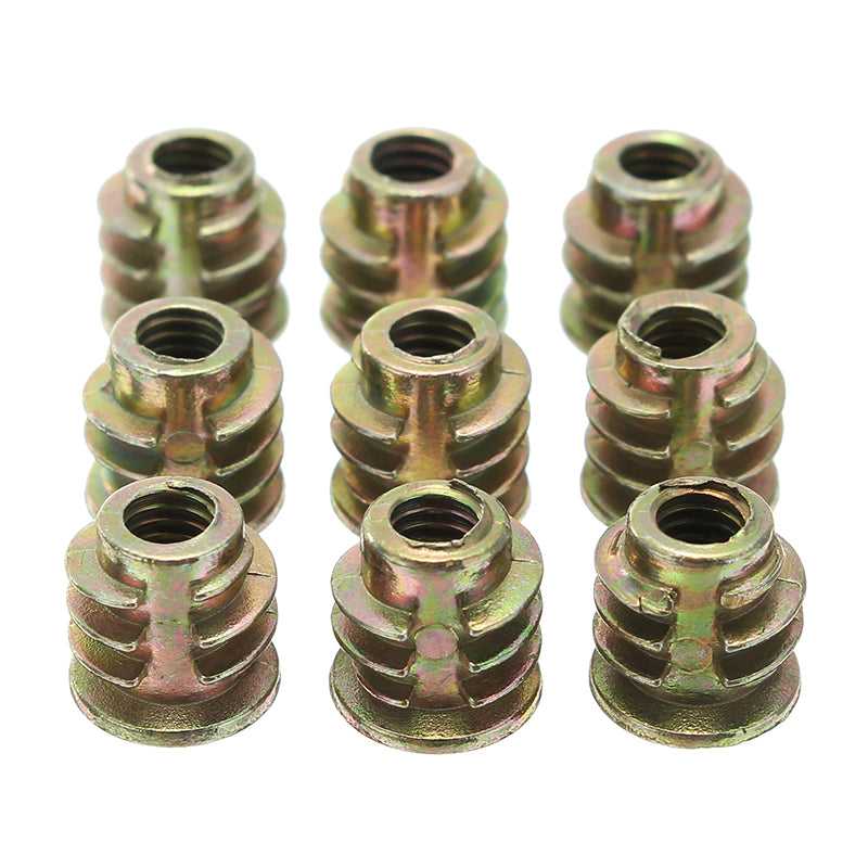 Suleve M8ZN1 50Pcs M8 Zinc Alloy Wood Furniture Hex Socket Drive Head Screw-in Threaded Insert Nut 13-30mm
