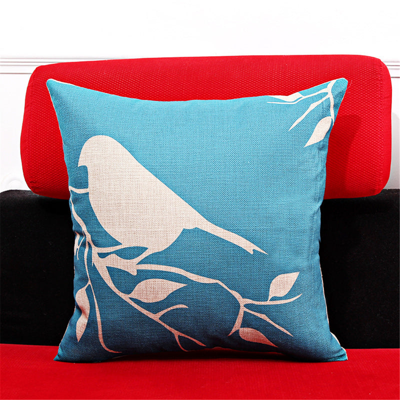 45x45cm Bird Square Pillow Case Cushion Cover Sofa Throw Home Bedroom Decor