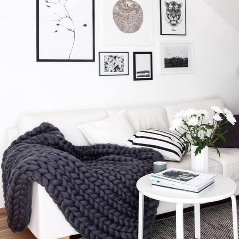 Soft Bulky Hand Knitting Chunky Yarn Wool Roving Crocheting DIY Blankets Thick