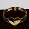 Trendy Metal Geometric Frosted Peach Heart Bracelet Shiny Double Heart Splice Bracelet