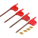 Drillpro 4pcs 10mm Shank Lathe Boring Bar Turning Tool Holder With 4pcs DCMT070204 Inserts