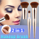 Multifunctional 2-in-1 Nylon Wool Plating Plastic Handle Brush Eye Shadow Makeup Brushes