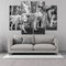Miico Hand Painted Four Combination Decorative Paintings Double W-olves Wall Art For Home Decoration
