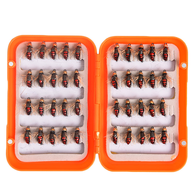 LEO 40pcs/lot Fly Fishing Lure Set Artificial Bait For Pesca Fish Fishing Hooks Tackle With Box