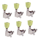 Pack of 6 Right Closed Tuning Pegs Tuners Machine Heads for Electric Guitar Replacement Parts Silver