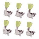 Pack of 6 Right Closed Tuning Pegs Tuners Machine Heads for Electric Guitar Replacement Parts Silver