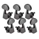 Pack of 6 Iron Full Closed Tuning Pegs Tuning Keys Black for Electric/Acoustic Guitar Replacement Parts 3L3R