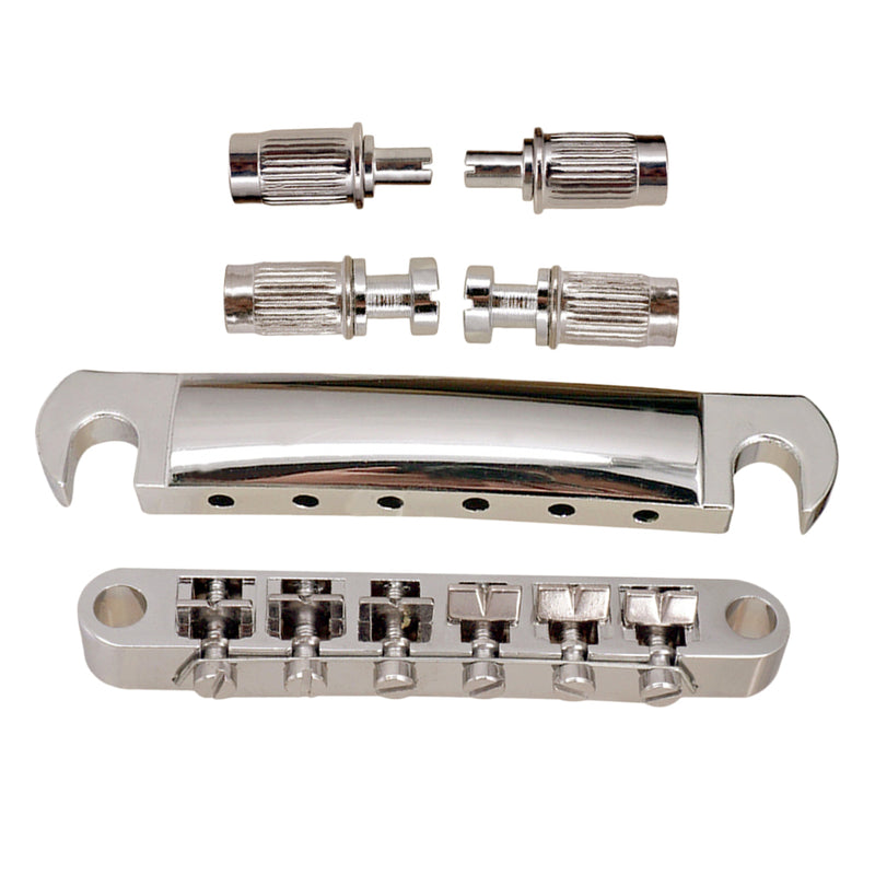 1 Set Guitar Saddle Bridge Tailpiece Silver for Gibson LP/EPI Electric Guitar Parts Bridge