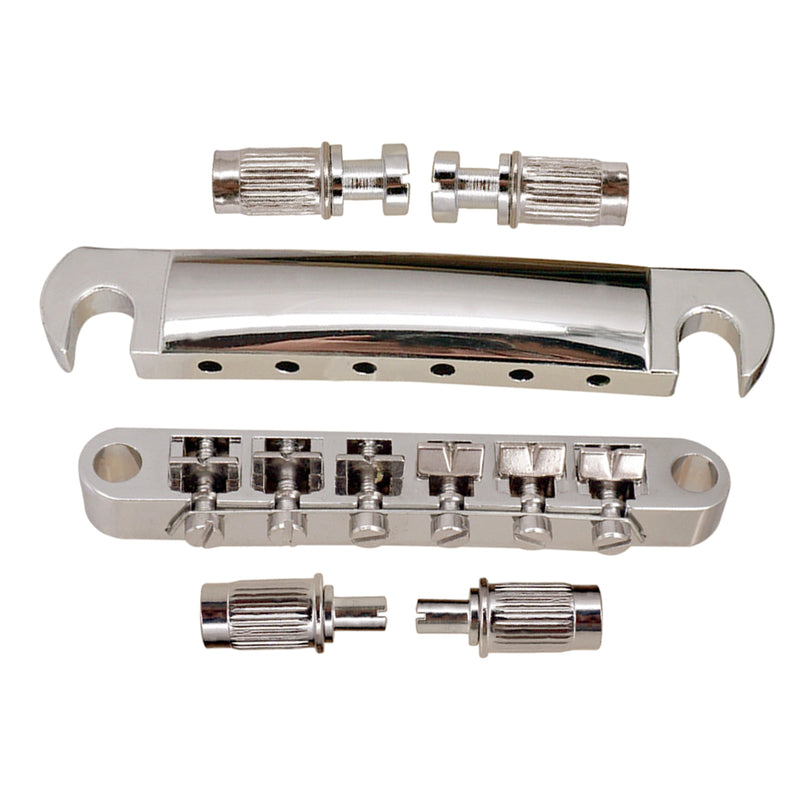 1 Set Guitar Saddle Bridge Tailpiece Silver for Gibson LP/EPI Electric Guitar Parts Bridge