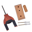 Durable Auto Lock Wall Mount Hanger Hook for Ukulele Violin Viola DIY Parts Red Wood