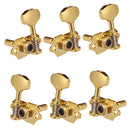 6 Pieces Zinc Alloy Open Tuning Pegs Tuners 3L 3R for Acoustic Folk Guitar Parts Gold