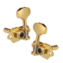 6 Pieces Zinc Alloy Open Tuning Pegs Tuners 3L 3R for Acoustic Folk Guitar Parts Gold