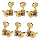 6 Pieces Zinc Alloy Open Tuning Pegs Tuners 3L 3R for Acoustic Folk Guitar Parts Gold