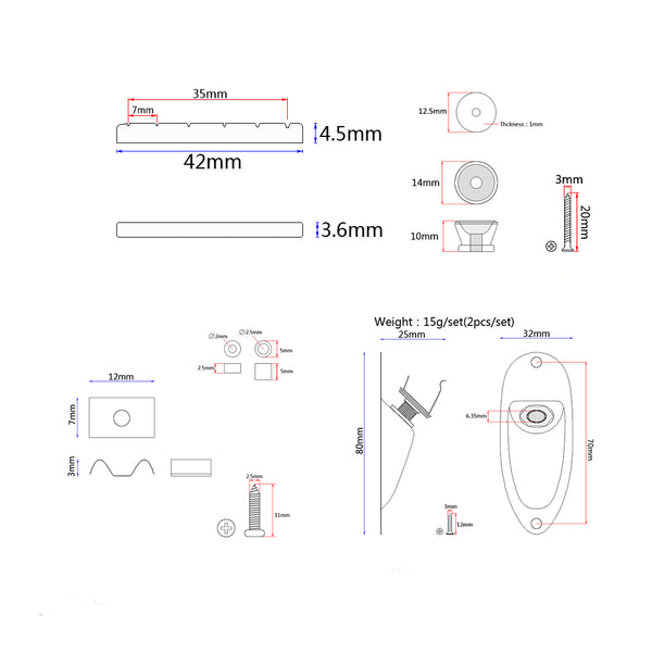 1 Set Guitar Replacement 3-ply SSS Prewired Pickup Pickguard for Electric Guitar Parts Black