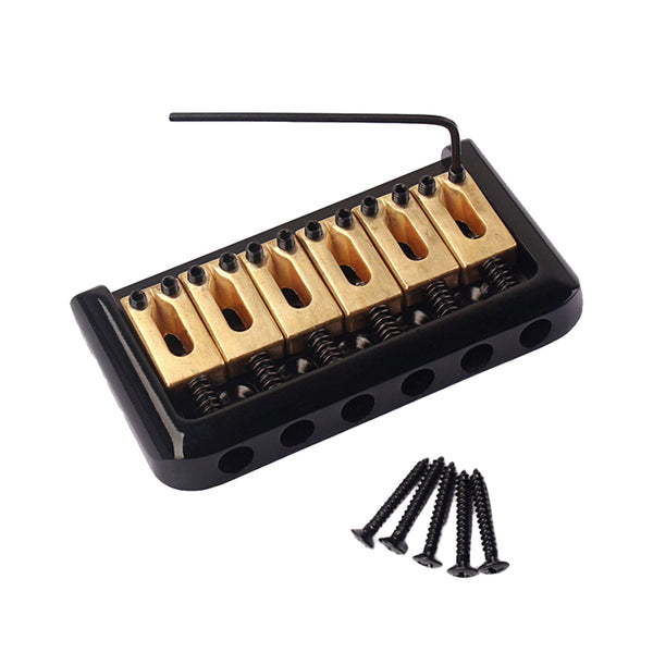 1 Set Guitar Zinc Alloy Bridge Brass Saddle for 6 String Electric Guitar Replacement Parts Black
