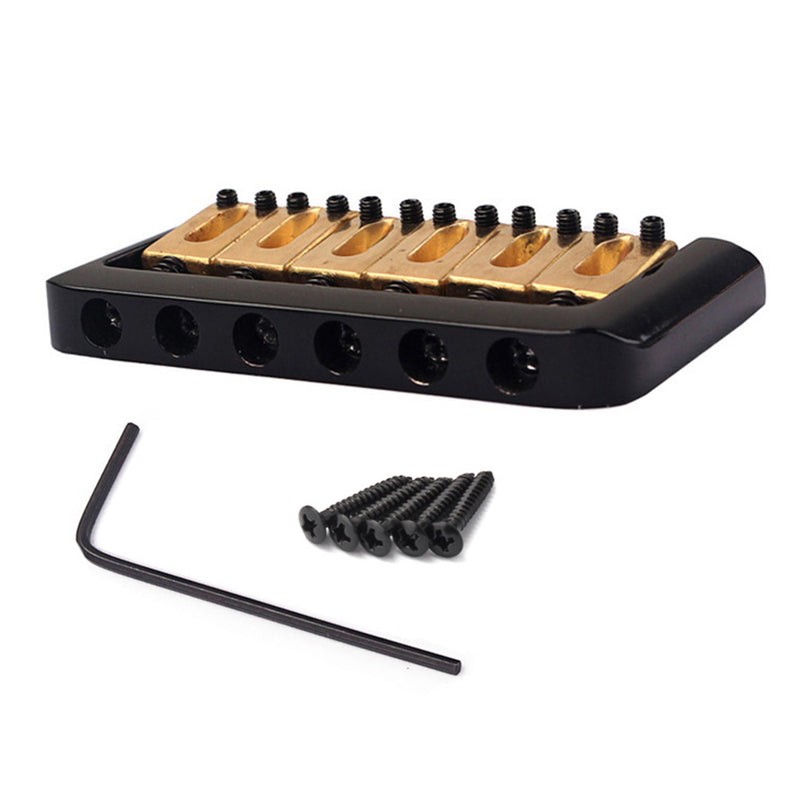 1 Set Guitar Zinc Alloy Bridge Brass Saddle for 6 String Electric Guitar Replacement Parts Black