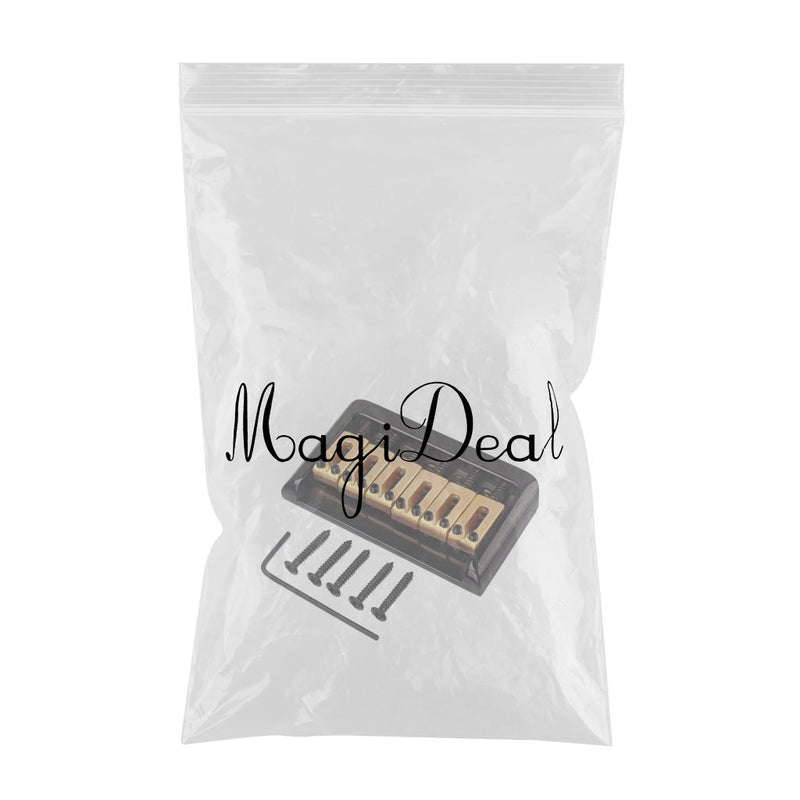 1 Set Guitar Zinc Alloy Bridge Brass Saddle for 6 String Electric Guitar Replacement Parts Black