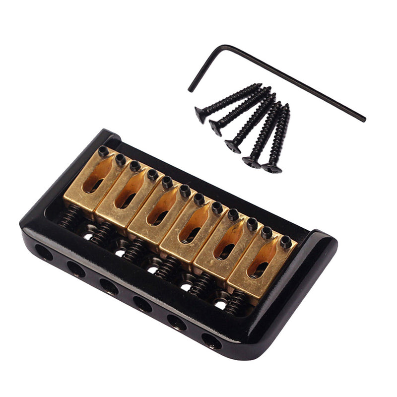 1 Set Guitar Zinc Alloy Bridge Brass Saddle for 6 String Electric Guitar Replacement Parts Black