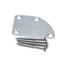 Chrome Electric Guitar Neckplate Metal Neck Plate with Screws for Fender Strat Tele Guitar Parts