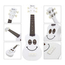 Wooden 21inch Soprano Ukulele Uke String Instrument Craft Gift for Beginner Novice White