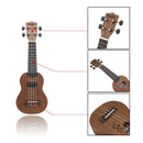 17inch Ukulele 4 String Hawaiian Guitar with Storage Bag Novelty Gift for Girls Girlfriend Coffee Color