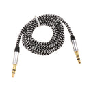 3.5mm M To M Aux Cable Car Audio Stereo Cord For Headphones Speaker Black