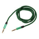 3.5mm Car Audio Aux Auxiliary Cable Male To Male For Car Home Stereo Green