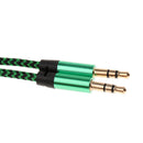 3.5mm Car Audio Aux Auxiliary Cable Male To Male For Car Home Stereo Green