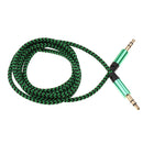 3.5mm Car Audio Aux Auxiliary Cable Male To Male For Car Home Stereo Green