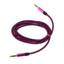 1m Nylon Audio Cable 3.5mm To 3.5mm Aux Cable M To M For Car Stereo Rosered