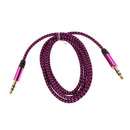 1m Nylon Audio Cable 3.5mm To 3.5mm Aux Cable M To M For Car Stereo Rosered