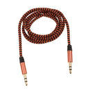 1m Nylon Braided Audio Aux Cable Male To Male For Headphones Car Home Stereo