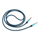 1m Nylon Audio Auxiliary Cable Male To Male For Headphone Car Stereo Blue