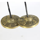 Exquisite 1 Pair Brass Carved om mani padme hum Cymbal Chinese Gong Tibetan Meditation Tingsha