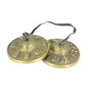 Exquisite 1 Pair Brass Carved om mani padme hum Cymbal Chinese Gong Tibetan Meditation Tingsha