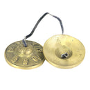 Exquisite 1 Pair Brass Carved om mani padme hum Cymbal Chinese Gong Tibetan Meditation Tingsha