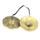 Exquisite 1 Pair Brass Carved om mani padme hum Cymbal Chinese Gong Tibetan Meditation Tingsha