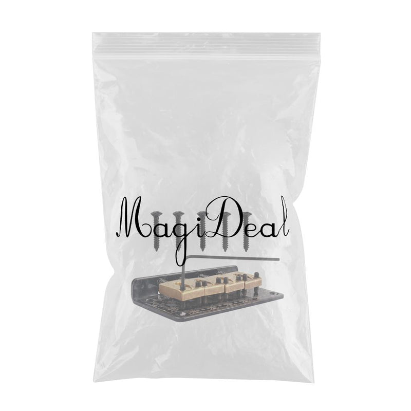 1 Set 4-String Guitar Saddle Bridge for Cigar Box Guitar/Bass Guitar/Ukulele Accessory String Space 14.1mm