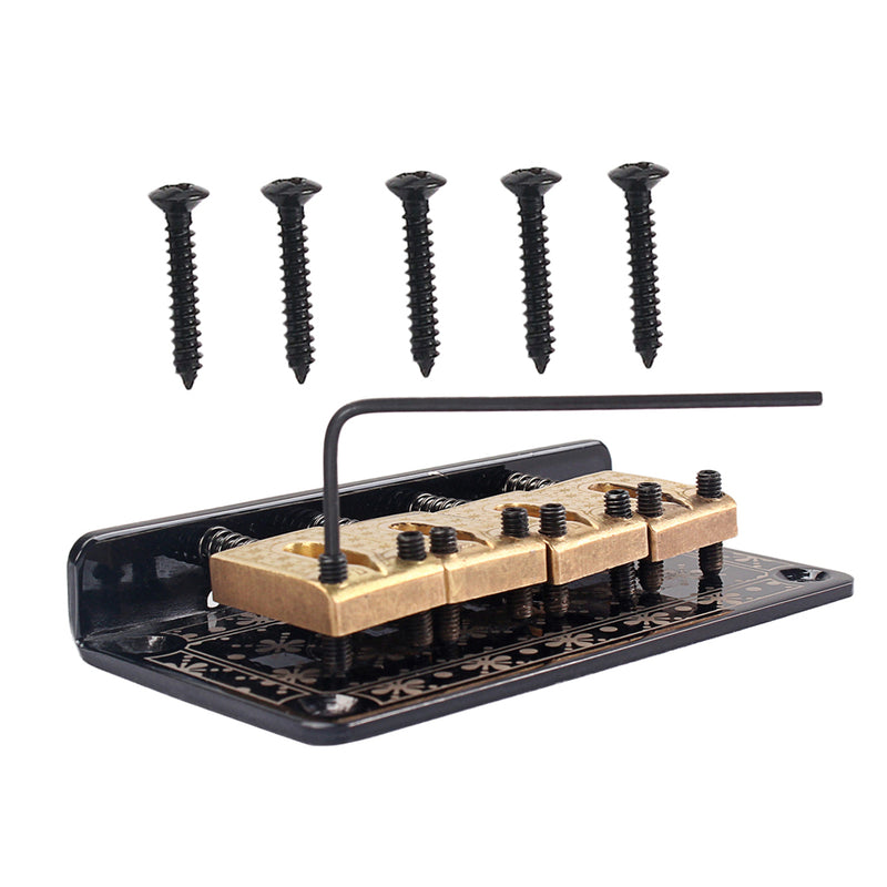 1 Set 4-String Guitar Saddle Bridge for Cigar Box Guitar/Bass Guitar/Ukulele Accessory String Space 14.1mm