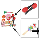 Musical Instrument Set 7 Kinds Tambourine Drum Percussion Toys for Toddlers Kids Pink