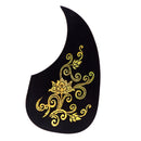 Acoustic Folk Guitar Pickguard for Acoustic Guitar Parts Golden Flower 7.13x3.74inch