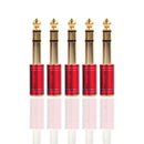 6.35mm Plug To 3.5mm Jack Stereo Headphone Audio Adapter For Headphone Red