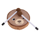6 inch Kids Wooden Small Drum Toys with Drum Sticks Mallet for Early Education Wood + Felt