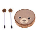 6 inch Kids Wooden Small Drum Toys with Drum Sticks Mallet for Early Education Wood + Felt