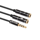 3.5mm Stereo Audio Male to 2 Female Headphone Mic Y Splitter Cable Adapter for Smartphone PC