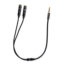 3.5mm Stereo Audio Male to 2 Female Headphone Mic Y Splitter Cable Adapter for Smartphone PC
