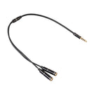 3.5mm Stereo Audio Male to 2 Female Headphone Mic Y Splitter Cable Adapter for Smartphone PC