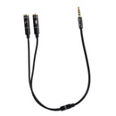 3.5mm Stereo Audio Male to 2 Female Headphone Mic Y Splitter Cable Adapter for Smartphone PC